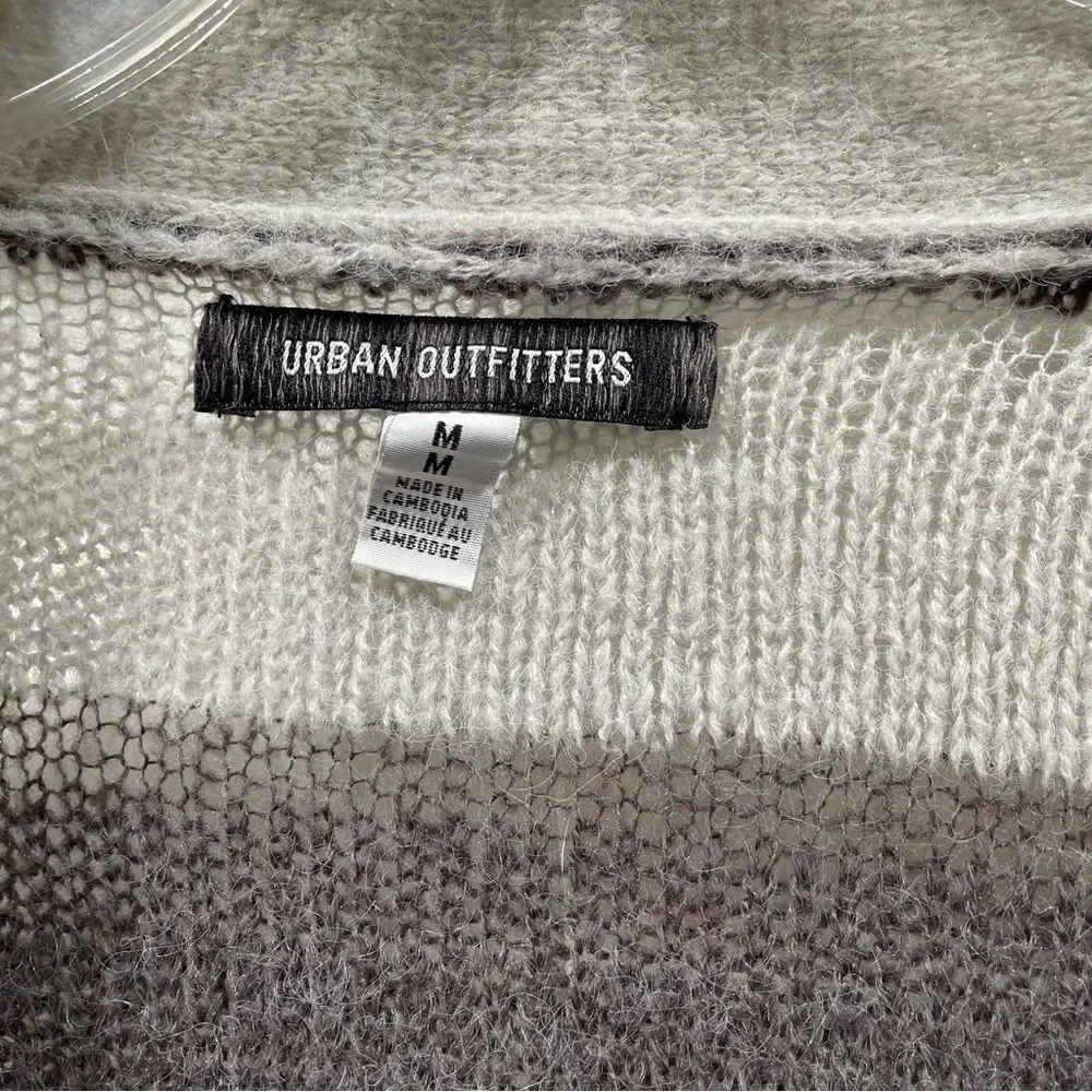 Urban Outfitters Gray Alston Striped Cardigan Sweater Size M